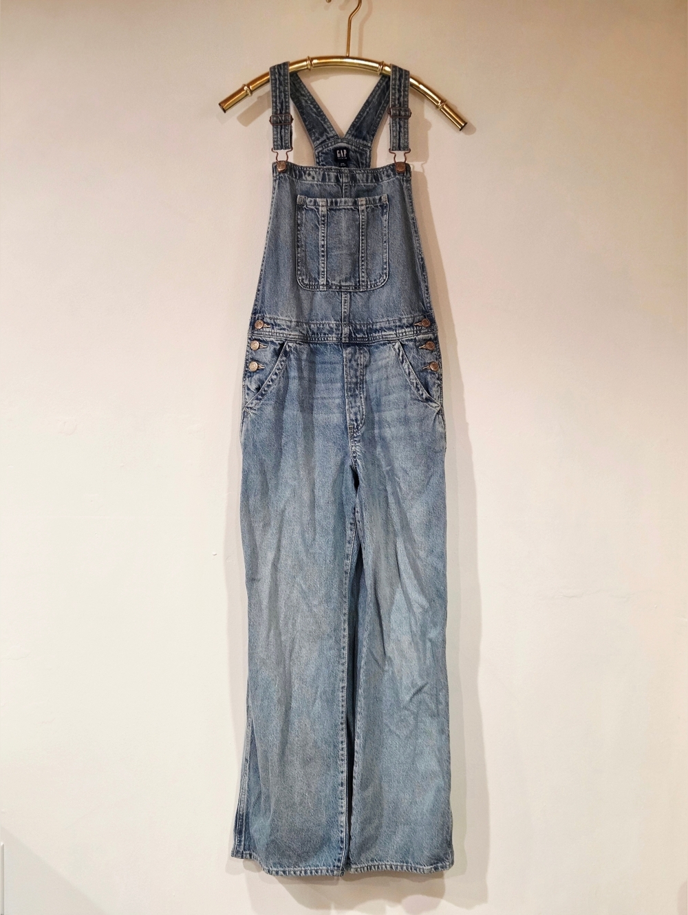 GAP Girls UltraSoft Light Wash Wide Leg Denim Overalls 18-20 XXXL
